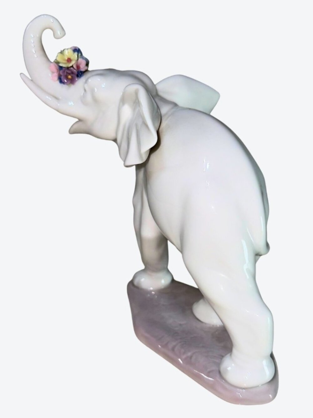 LLADRÓ Baby Elephant with Pink Flower Porcelain Figurine Spain - Picture 8 of 13